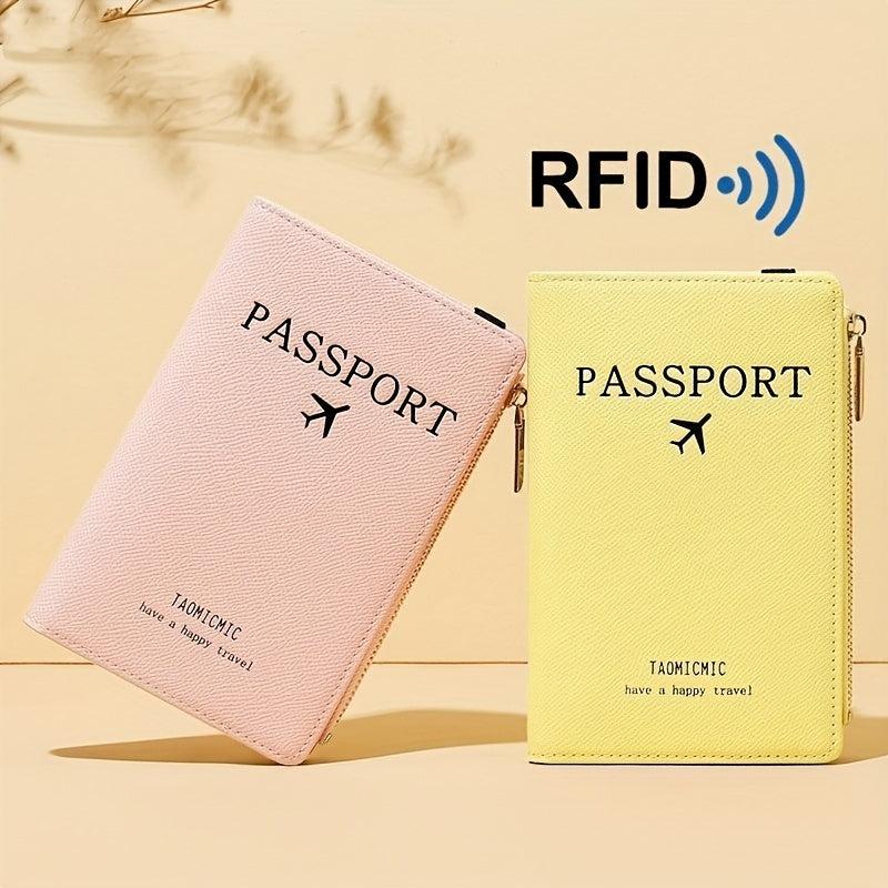 RFID Blocking Passport Holder Bifold Card Holder Zipper