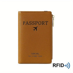 RFID Blocking Passport Holder Bifold Card Holder Zipper
