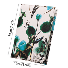 Flowers Passport Cover Leather Tickets Travel Business Credit Cards Wallet