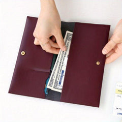 Multifunctional PU Leather Wallet Coin Purse Passport Holder Card Case
