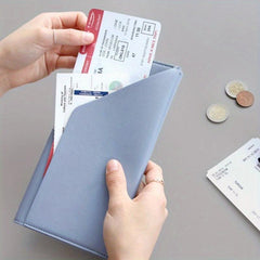 Multifunctional PU Leather Wallet Coin Purse Passport Holder Card Case