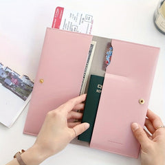 Multifunctional PU Leather Wallet Coin Purse Passport Holder Card Case
