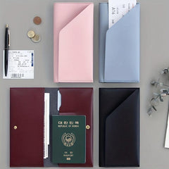 Multifunctional PU Leather Wallet Coin Purse Passport Holder Card Case