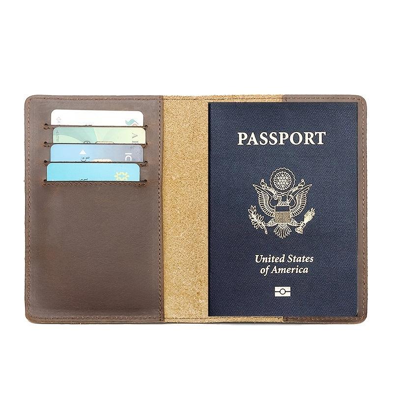Vintage RFID Blocking Passport Holder Travel Wallet Cover Case