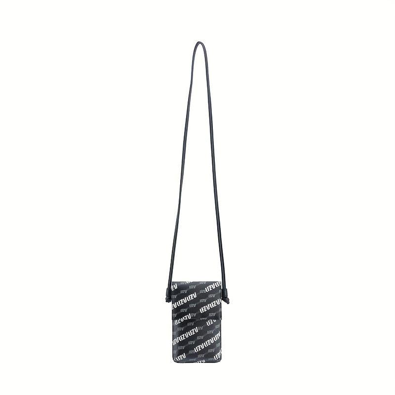 UZV Letter Pattern Crossbody Bag Men Women Phone Bag Single Shoulder Bag