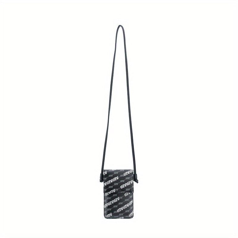 UZV Letter Pattern Crossbody Bag Men Women Phone Bag Single Shoulder Bag