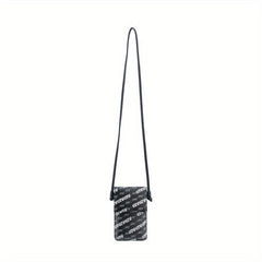 UZV Letter Pattern Crossbody Bag Men Women Phone Bag Single Shoulder Bag