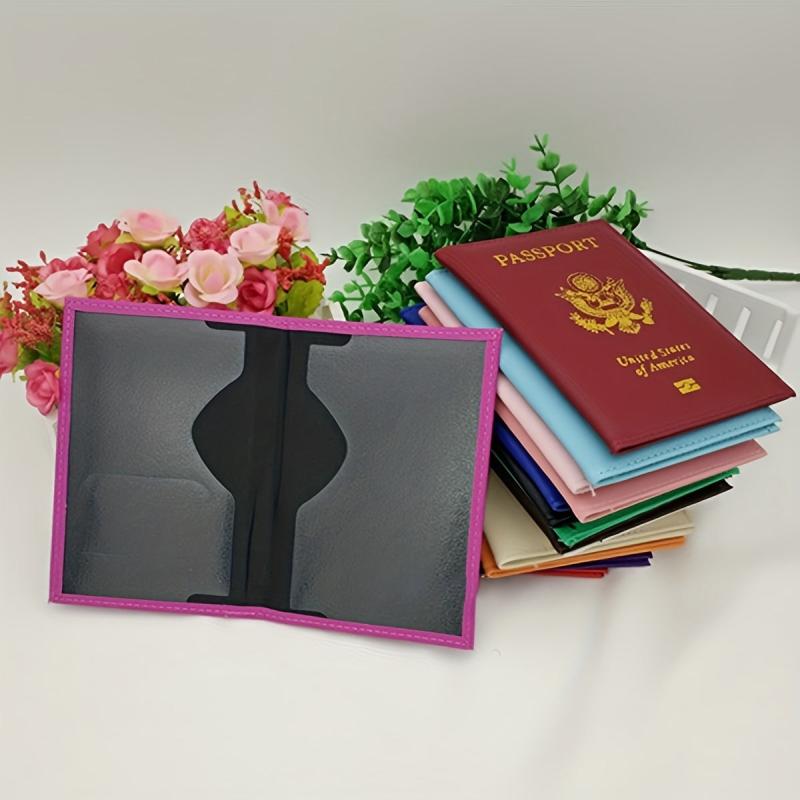 Bright PU Leather Passport Holder Multifunctional Cover