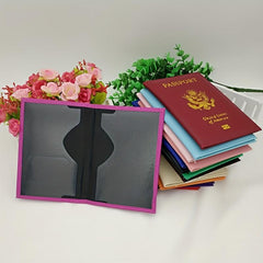 Bright PU Leather Passport Holder Multifunctional Cover