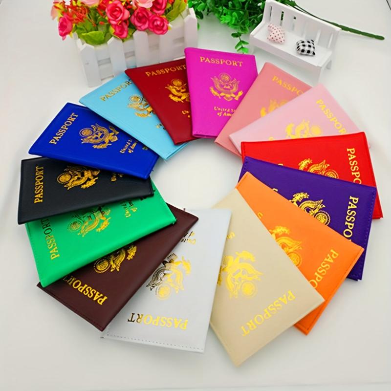 Bright PU Leather Passport Holder Multifunctional Cover
