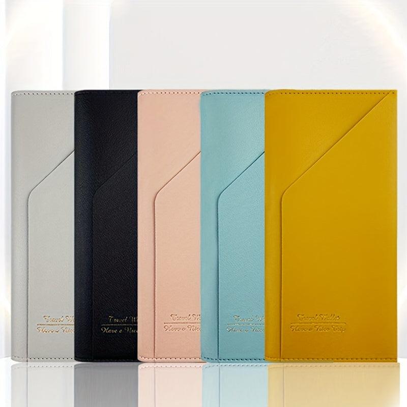 Travel Passport Protective Cover PU Leather Passport Wallet Ticket Clip
