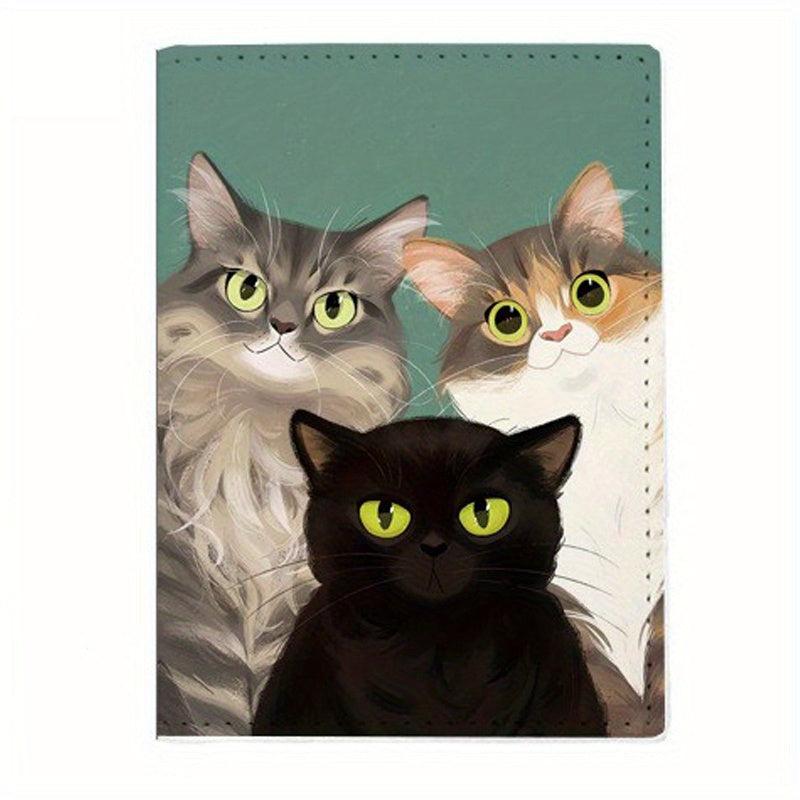 Cartoon Cat Pattern Passport Holder Waterproof Document Card Holder