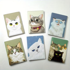 Cartoon Cat Pattern Passport Holder Waterproof Document Card Holder