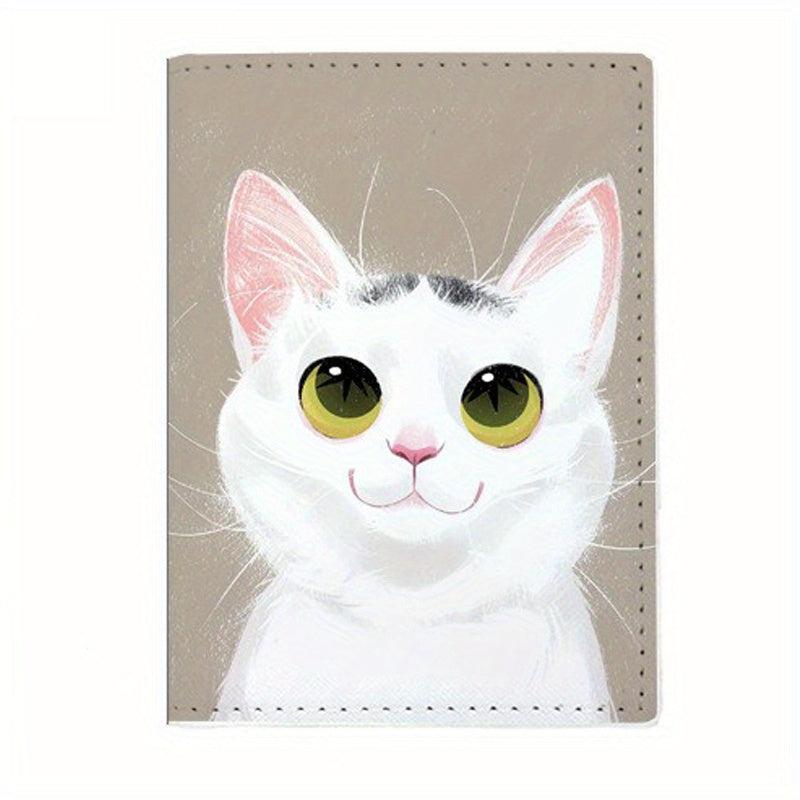 Cartoon Cat Pattern Passport Holder Waterproof Document Card Holder