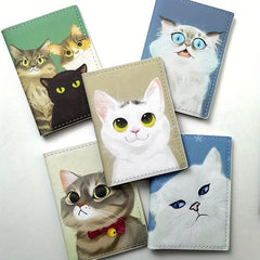 Cartoon Cat Pattern Passport Holder Waterproof Document Card Holder