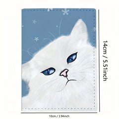 Cartoon Cat Pattern Passport Holder Waterproof Document Card Holder