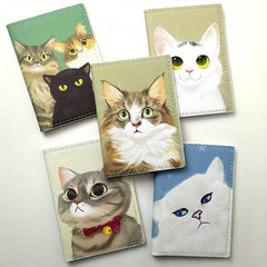 Cartoon Cat Pattern Passport Holder Waterproof Document Card Holder