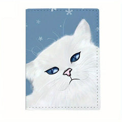 Cartoon Cat Pattern Passport Holder Waterproof Document Card Holder