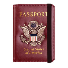 RFID Blocking Passport Holder Travel Wallet Leather Card Case