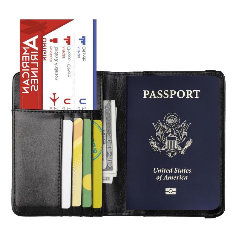 RFID Blocking Passport Holder Travel Wallet Leather Card Case