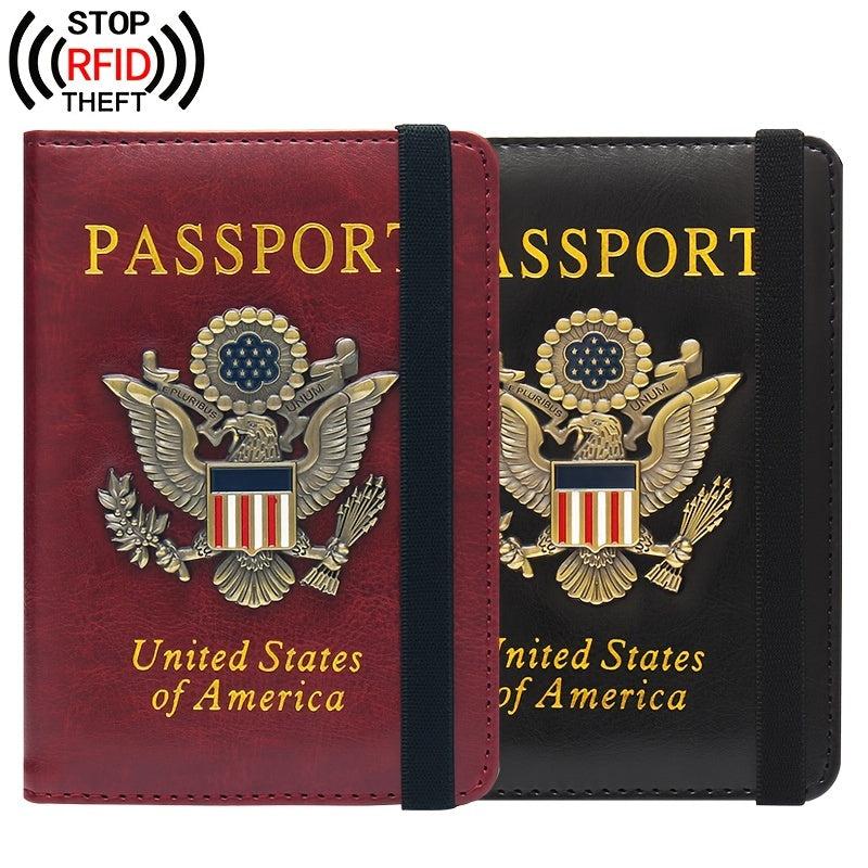 RFID Blocking Passport Holder Travel Wallet Leather Card Case