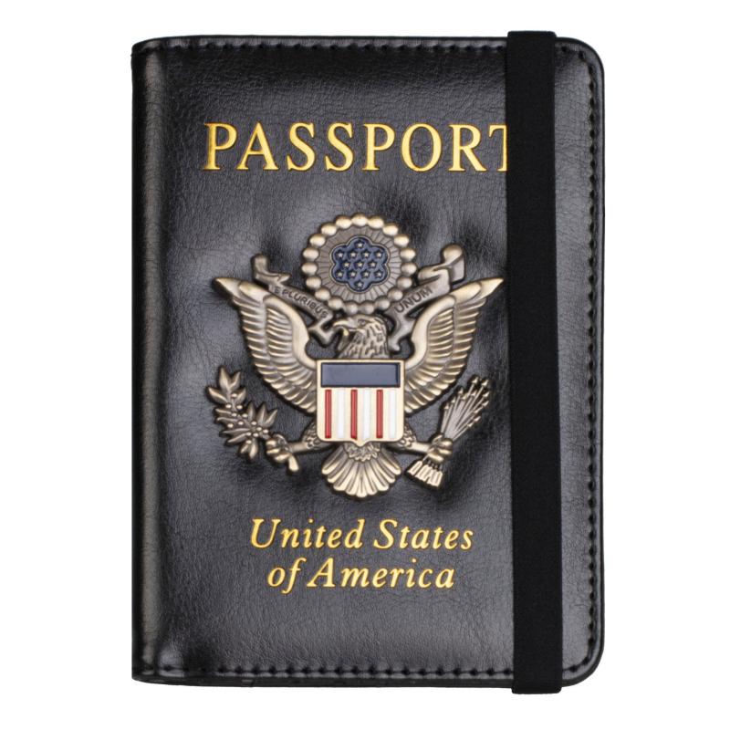 RFID Blocking Passport Holder Travel Wallet Leather Card Case
