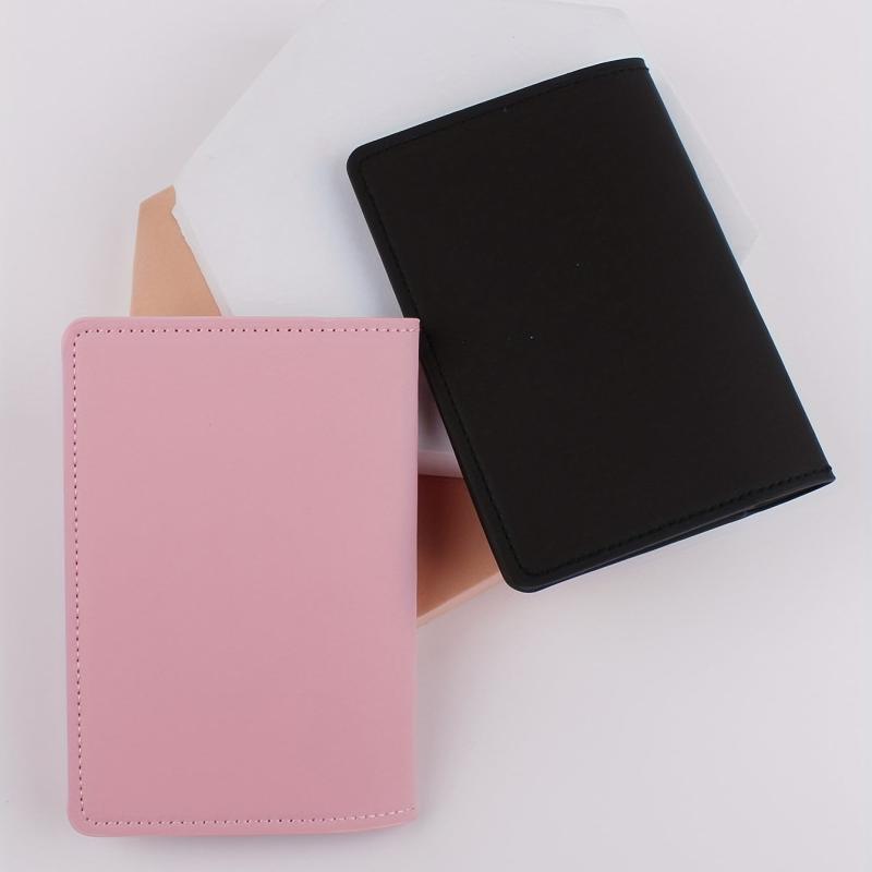 2pcs Passport Holders Plane Pattern Leather Credit Card Holder Case