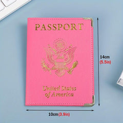 US Leather Passport Cover & Vaccine Card Holder Slim Travel Wallet for Unisex