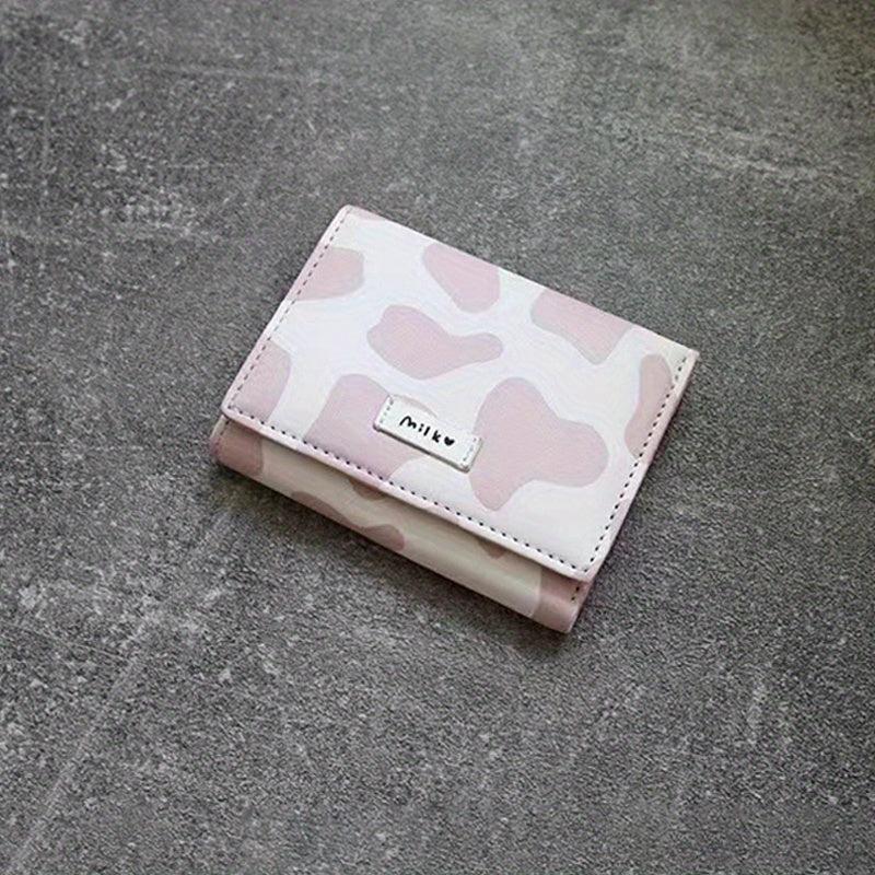 Slot Short Small Coin Purse Mini Money Clip Cow Card Bag