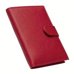 Retro Passport Holder Buckle Ticket Clip Business PU Leather Cover