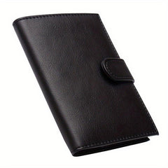 Retro Passport Holder Buckle Ticket Clip Business PU Leather Cover