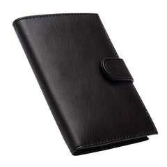 Retro Passport Holder Buckle Ticket Clip Business PU Leather Cover