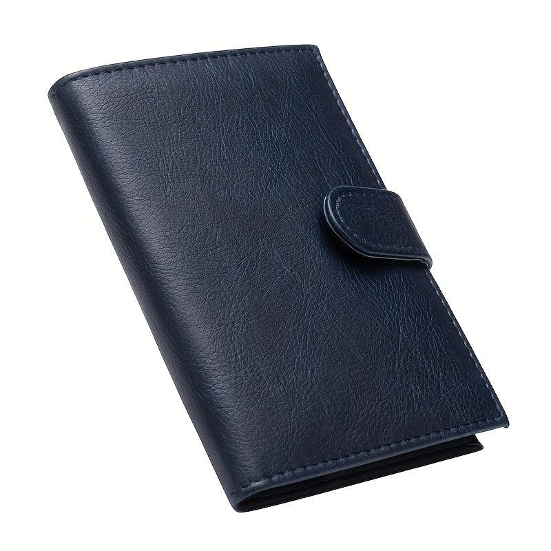 Retro Passport Holder Buckle Ticket Clip Business PU Leather Cover