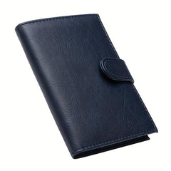 Retro Passport Holder Buckle Ticket Clip Business PU Leather Cover