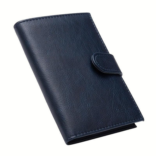 Retro Passport Holder Buckle Ticket Clip Business PU Leather Cover