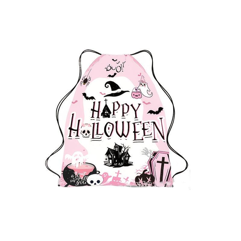 Halloween Pattern Drawstring Backpack Horror Gym Bag