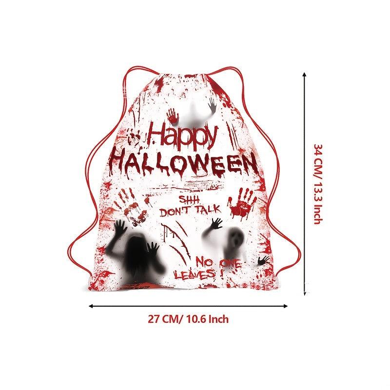 Halloween Pattern Drawstring Backpack Horror Gym Bag