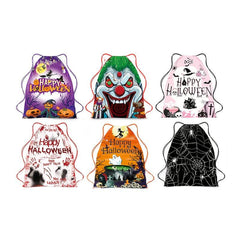 Halloween Pattern Drawstring Backpack Horror Gym Bag