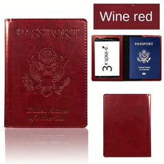 Vintage Retro PU Leather Passport Holder Protective Cover