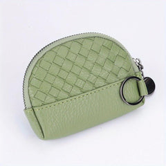 Small PU Leather Wallet Mini Zipper Coin Purse ID Card Pocket