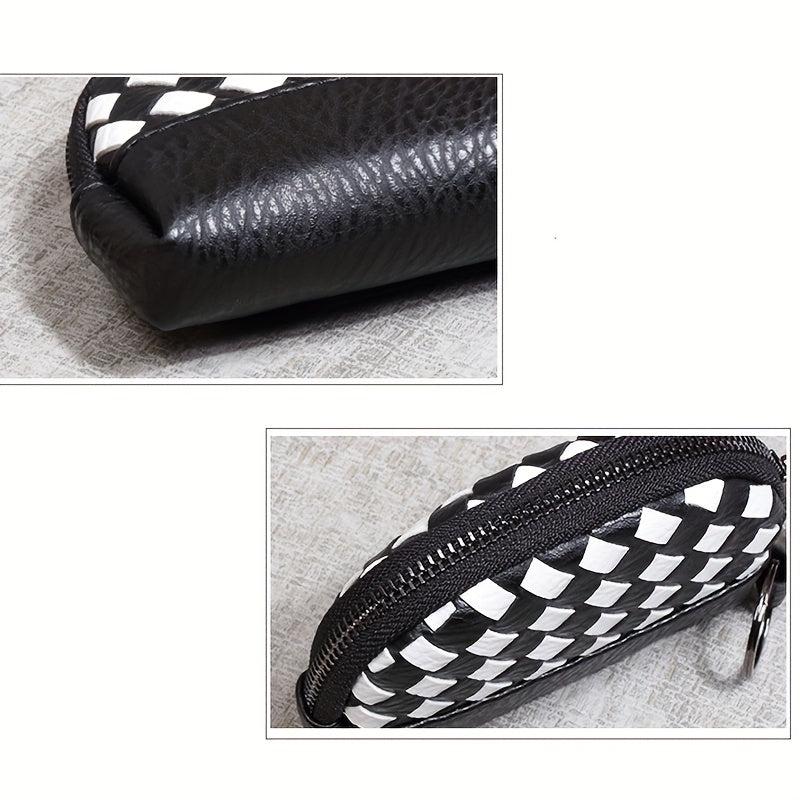 Small PU Leather Wallet Mini Zipper Coin Purse ID Card Pocket