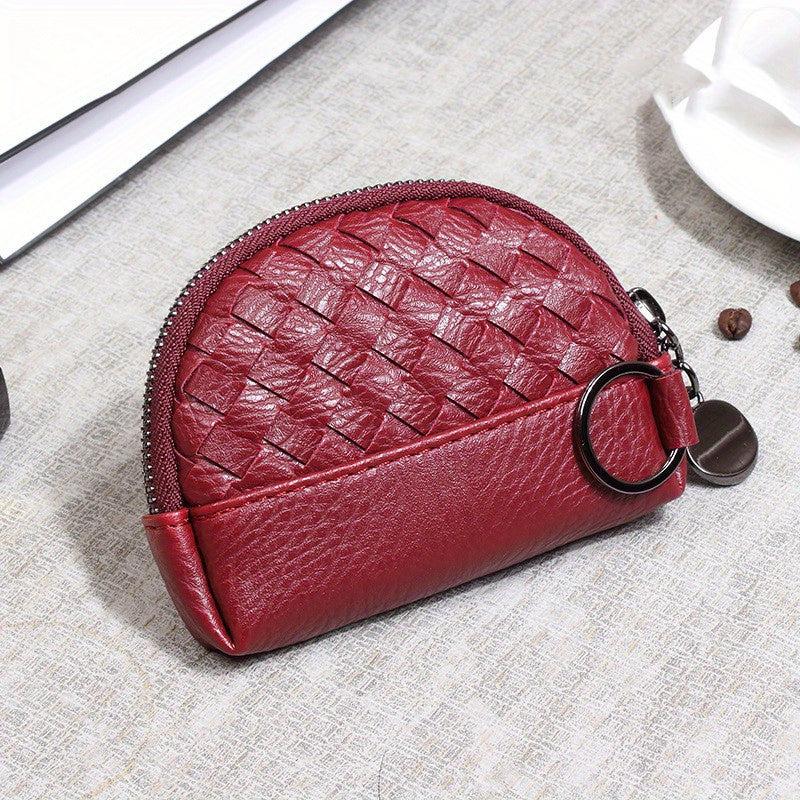 Small PU Leather Wallet Mini Zipper Coin Purse ID Card Pocket