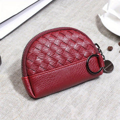 Small PU Leather Wallet Mini Zipper Coin Purse ID Card Pocket
