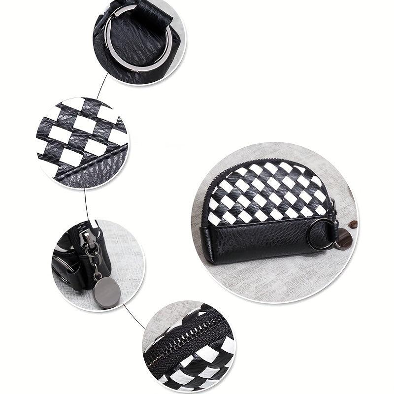 Small PU Leather Wallet Mini Zipper Coin Purse ID Card Pocket