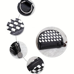 Small PU Leather Wallet Mini Zipper Coin Purse ID Card Pocket