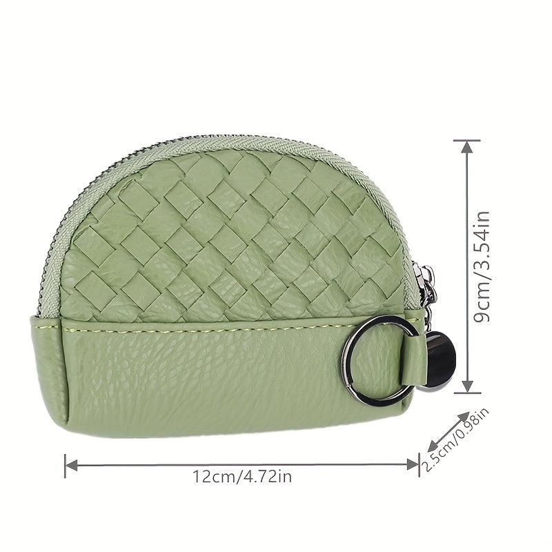 Small PU Leather Wallet Mini Zipper Coin Purse ID Card Pocket
