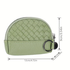 Small PU Leather Wallet Mini Zipper Coin Purse ID Card Pocket