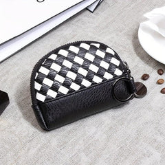 Small PU Leather Wallet Mini Zipper Coin Purse ID Card Pocket