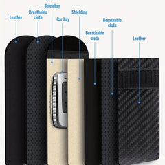 Carbon Fiber PU Leather Card Holder RFID Blocking Key Bag