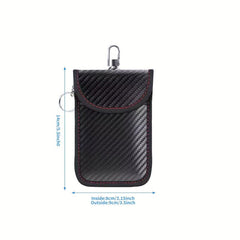 Carbon Fiber PU Leather Card Holder RFID Blocking Key Bag